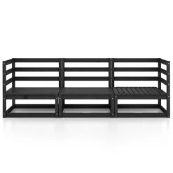 VidaXL Tuinbank 3-zits Massief Grenenhout Zwart -Buitenmeubelen Verkoop 2655acd44e8c4c439b68eaa42eaf3fe8
