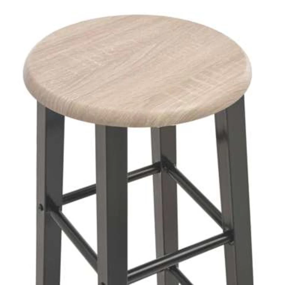 VidaXL Barkrukken 2 St MDF Zwart 6 VidaXL Barkrukken 2 St MDF Zwart - Afbeelding 4