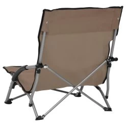 VidaXL Strandstoelen 2 St Inklapbaar Stof Taupe -Buitenmeubelen Verkoop 29242be26ffe4d4a9b6e3a606b10b949