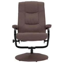 VidaXL Fauteuil Verstelbaar Met Voetenbankje Stof Bruin -Buitenmeubelen Verkoop 2e418b8a0d8c4756aebec27989739ce0