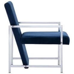 VidaXL Fauteuil Met Chromen Poten Fluweel Blauw 9 VidaXL Fauteuil Met Chromen Poten Fluweel Blauw -Buitenmeubelen Verkoop 34251224cabe44e68fdb51b27cb7d265