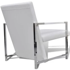 VidaXL Fauteuils 2 St Met Chroom Frame Kunstleer Wit -Buitenmeubelen Verkoop 3564784c6f9c4bf38a6ae09387b64d0c