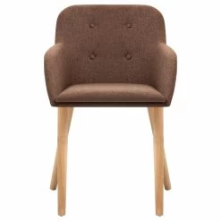 VidaXL Eetkamerstoelen 2 St Stof En Massief Eikenhout Bruin -Buitenmeubelen Verkoop 38b9ca7cb6ad4de8b1966e69b3667fcb