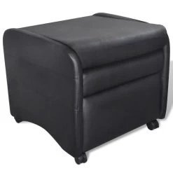 VidaXL Fauteuil Inklapbaar Kunstleer Zwart -Buitenmeubelen Verkoop 42c7faf915294f57859590691c378714