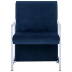 VidaXL Fauteuil Met Chromen Poten Fluweel Blauw 8 VidaXL Fauteuil Met Chromen Poten Fluweel Blauw -Buitenmeubelen Verkoop 46680089107247fe803d0b687881f1e9