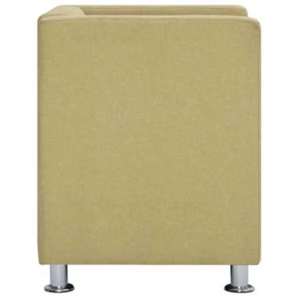 VidaXL Fauteuil Kubus Stof Groen 6 VidaXL Fauteuil Kubus Stof Groen - Afbeelding 4