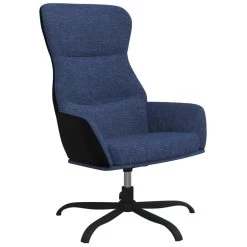 VidaXL Relaxstoel Met Voetensteun Stof Blauw -Buitenmeubelen Verkoop 553caefc2c474f2095bb26962563cfbe