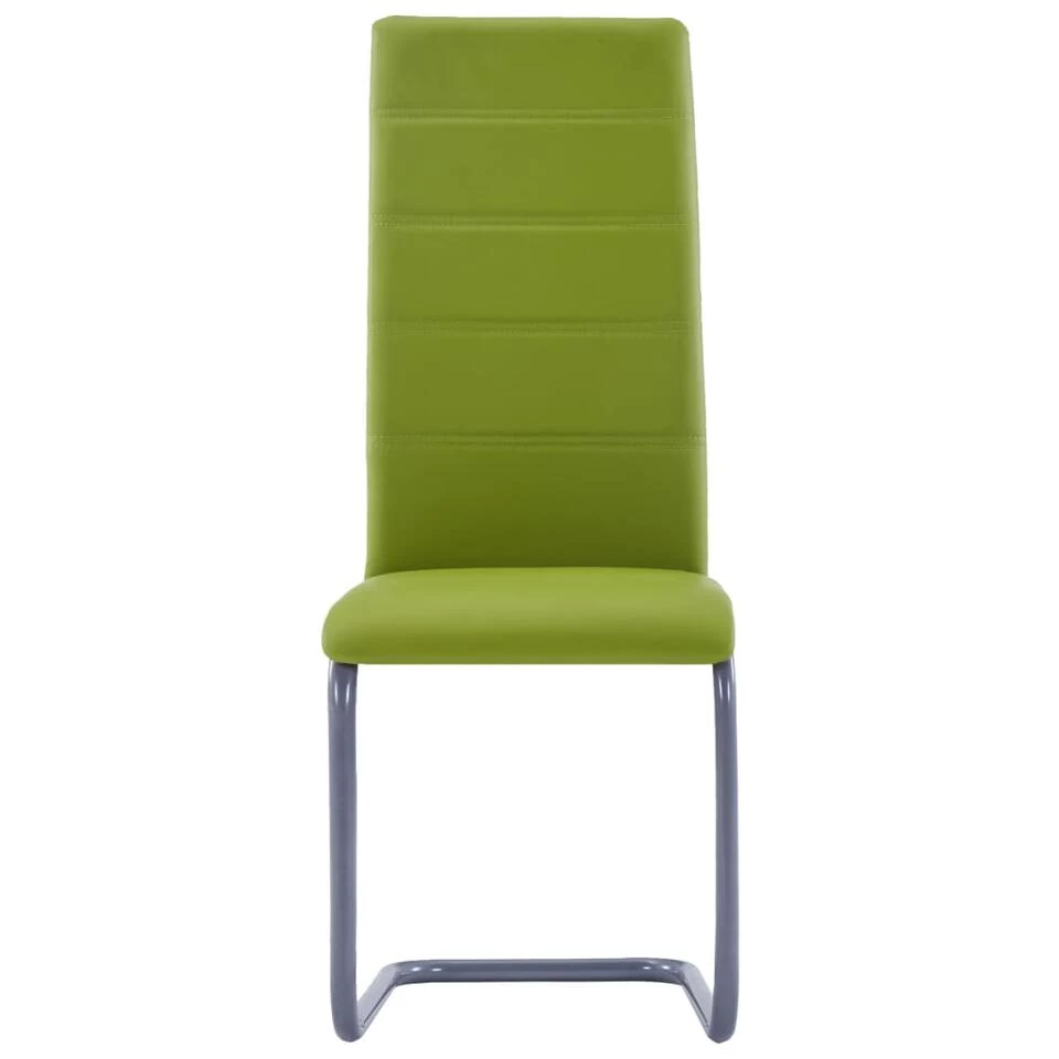 VidaXL Eetkamerstoelen 2 St Kunstleer Groen 5 VidaXL Eetkamerstoelen 2 St Kunstleer Groen - Afbeelding 3