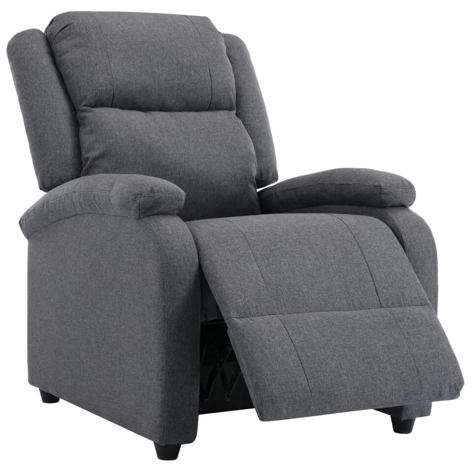 VidaXL Fauteuil Verstelbaar Stof Donkergrijs 5 VidaXL Fauteuil Verstelbaar Stof Donkergrijs - Afbeelding 3