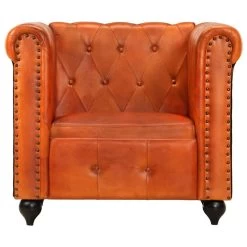 VidaXL Fauteuil Chesterfield-stijl Echt Leer Tan -Buitenmeubelen Verkoop 6f8c24e6eb6742fd986b331c25cc40d5