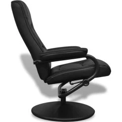 VidaXL Tv-fauteuil Met Voetenbankje Kunstleer Zwart -Buitenmeubelen Verkoop 7045e183e0de44c1a462c4df86180e5c