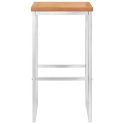 VidaXL Barstoelen 2 St Massief Teakhout En Roestvrij Staal -Buitenmeubelen Verkoop 76fb7f15881640a19f43031bca4498a4