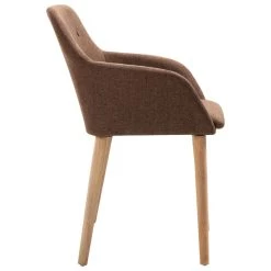 VidaXL Eetkamerstoelen 2 St Stof En Massief Eikenhout Bruin -Buitenmeubelen Verkoop 7b863497332542f0953d4d4702b9aef6