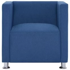 VidaXL Fauteuil Kubus Stof Blauw -Buitenmeubelen Verkoop 8141a4bf4b134937906ea791a6728da3