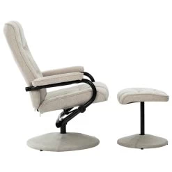 VidaXL Fauteuil Verstelbaar Met Voetenbankje Stof Crèmekleurig -Buitenmeubelen Verkoop 8294b4bb1396467a99bf4cd1cfacf8d4