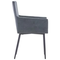 VidaXL Eetkamerstoelen 2 St Met Armleuningen Kunstsuède Grijs -Buitenmeubelen Verkoop 82bfdb2eaf3741e7ab77ffe6e152e4db