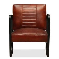 VidaXL Loungestoel Echt Leer Bruin -Buitenmeubelen Verkoop 83648b7581ac45849d6a78b277393919