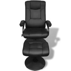 VidaXL Tv-fauteuil Met Voetenbankje Kunstleer Zwart -Buitenmeubelen Verkoop 86077443a590499fa8bf252d138b493d