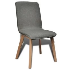 VidaXL Eetkamerstoelen 2 St Stof En Massief Eikenhout Lichtgrijs -Buitenmeubelen Verkoop 984d72a5980748dc91861f8a5f2a409f