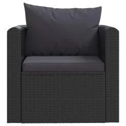 VidaXL Fauteuil Met Kussens Poly Rattan Zwart -Buitenmeubelen Verkoop 9c51a855bb8a40c78f0a6357ceb8619e