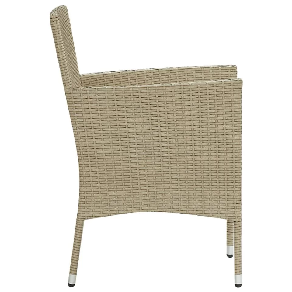 VidaXL Tuinstoelen 2 St Poly Rattan Beige 5 VidaXL Tuinstoelen 2 St Poly Rattan Beige - Afbeelding 3