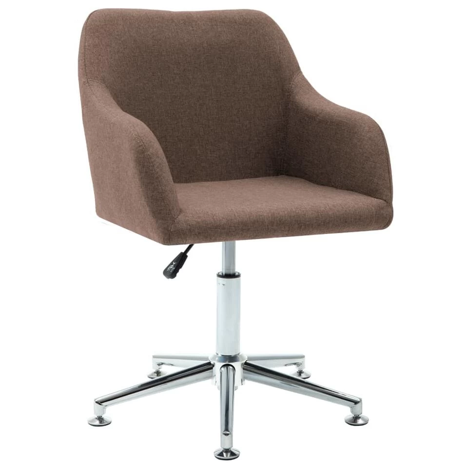 VidaXL Eetkamerstoelen Draaibaar 2 St Stof Bruin 6 VidaXL Eetkamerstoelen Draaibaar 2 St Stof Bruin - Afbeelding 4