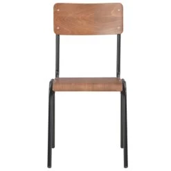 VidaXL Eetkamerstoelen 2 St Massief Multiplex Staal Bruin -Buitenmeubelen Verkoop afd37a5117c748b5aab09aadb06401c1