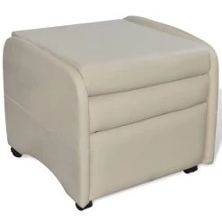 VidaXL Fauteuil Inklapbaar Kunstleer Crème -Buitenmeubelen Verkoop b389aa13d4a8403195f51737325a60fa