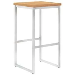 VidaXL Barstoelen 2 St Massief Teakhout En Roestvrij Staal -Buitenmeubelen Verkoop ca33b86122a845778c1791c1a587e04c