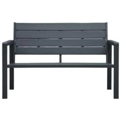 VidaXL Tuinbank Hout-look 120 Cm HDPE Grijs -Buitenmeubelen Verkoop d31600f55e8549e6bf64ba3567dc79ae
