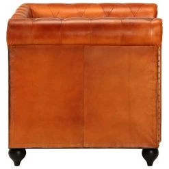 VidaXL Fauteuil Chesterfield-stijl Echt Leer Tan -Buitenmeubelen Verkoop d5f259ebe3a54b77885e2830734cf1a5