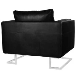 VidaXL Fauteuil Met Verchroomde Poten Kubus Kunstleer Zwart -Buitenmeubelen Verkoop d62803a547314d338656bd6d54edda87