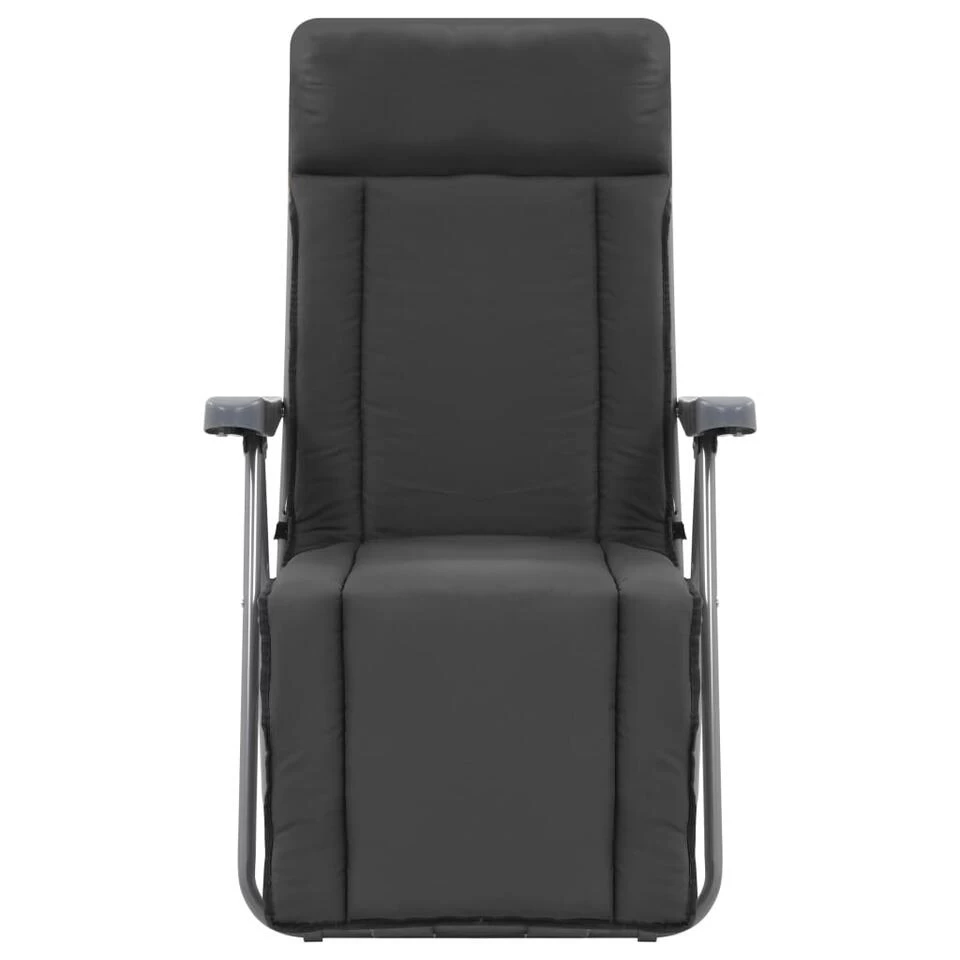 VidaXL Tuinstoelen Met Kussen Inklapbaar 2 St Grijs 5 VidaXL Tuinstoelen Met Kussen Inklapbaar 2 St Grijs - Afbeelding 3