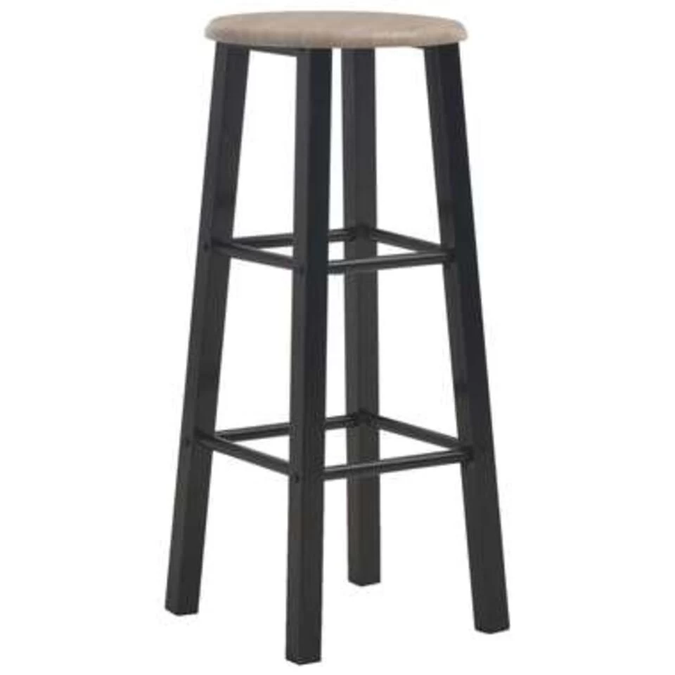 VidaXL Barkrukken 2 St MDF Zwart 4 VidaXL Barkrukken 2 St MDF Zwart - Afbeelding 2