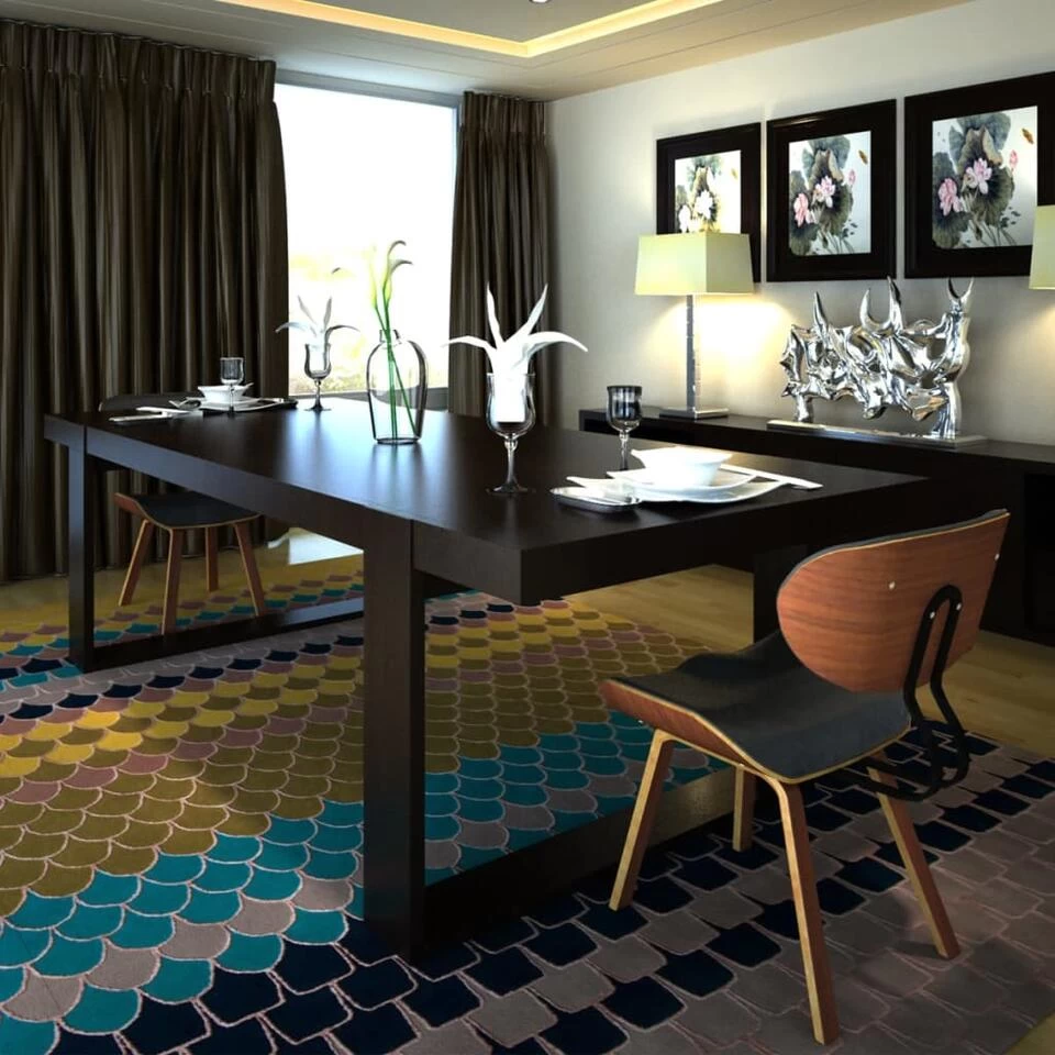 VidaXL 2x Gebogen Houten Eetkamerstoel Met Rugleuning Kunstleer Eetkamer Stoel 4 VidaXL 2x Gebogen Houten Eetkamerstoel Met Rugleuning Kunstleer Eetkamer Stoel - Afbeelding 2