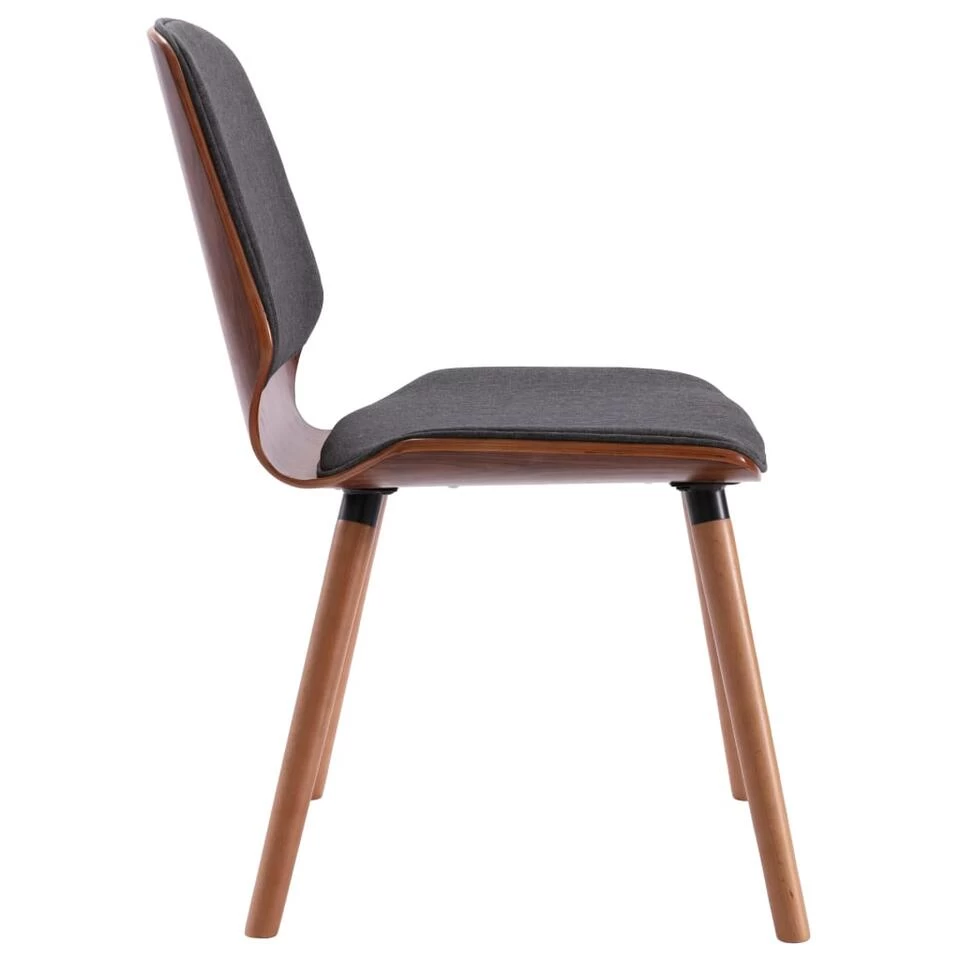 VidaXL Eetkamerstoelen 2 St Stof Grijs 6 VidaXL Eetkamerstoelen 2 St Stof Grijs - Afbeelding 4