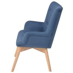 VidaXL Fauteuil Met Voetenbankje Stof Blauw -Buitenmeubelen Verkoop fb2d62b977bd4f64b67a6b0fffe5d312
