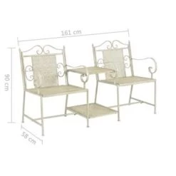 VidaXL Tuinbank 2-zits 161 Cm Staal Wit -Buitenmeubelen Verkoop fc43b3a0e8da4a69bea931ae59777a30